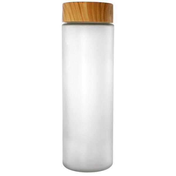 Bamboo Pattern Full Color Frosted Glass Bottle, 22oz.
