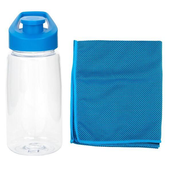 Recycled Easy Pour Fitness Bottle & Cloth Set, 18oz.