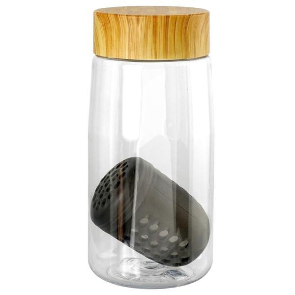 Bamboo Pattern Recycled Bottle w/ Floating Infuser, 18oz.