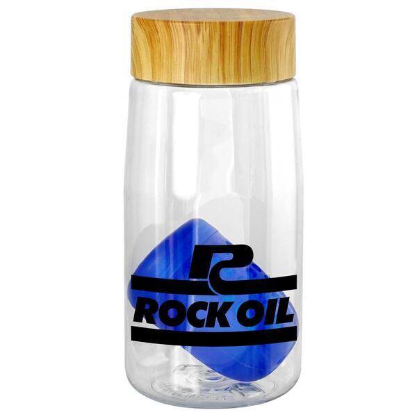 Bamboo Pattern Recycled Bottle w/ Floating Infuser, 18oz.