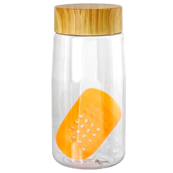 Bamboo Pattern Recycled Bottle w/ Floating Infuser, 18oz.
