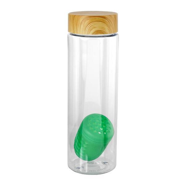 Bamboo Pattern Recycled Bottle w/ Floating Infuser, 24oz.