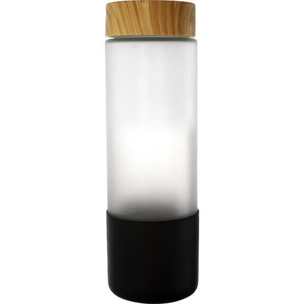 Bamboo Pattern Frosted Glass Grip Bottle, 22oz.