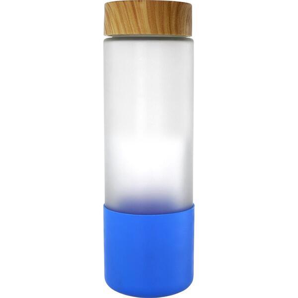 Bamboo Pattern Frosted Glass Grip Bottle, 22oz.