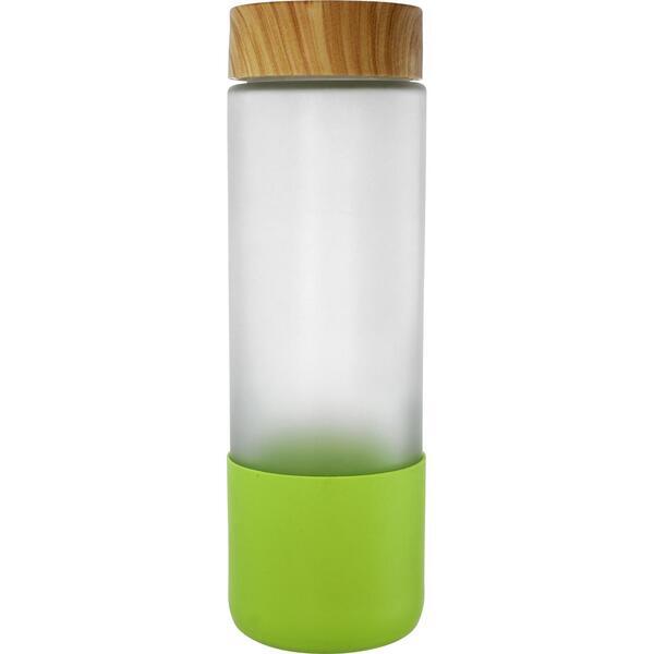 Bamboo Pattern Frosted Glass Grip Bottle, 22oz.
