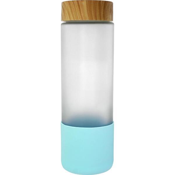 Bamboo Pattern Frosted Glass Grip Bottle, 22oz.