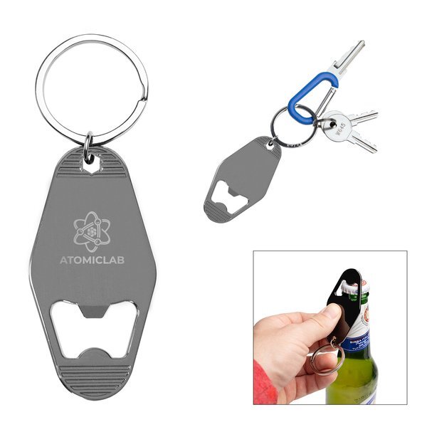 Motel Style Metal Key Tag w/ Bottle Opener