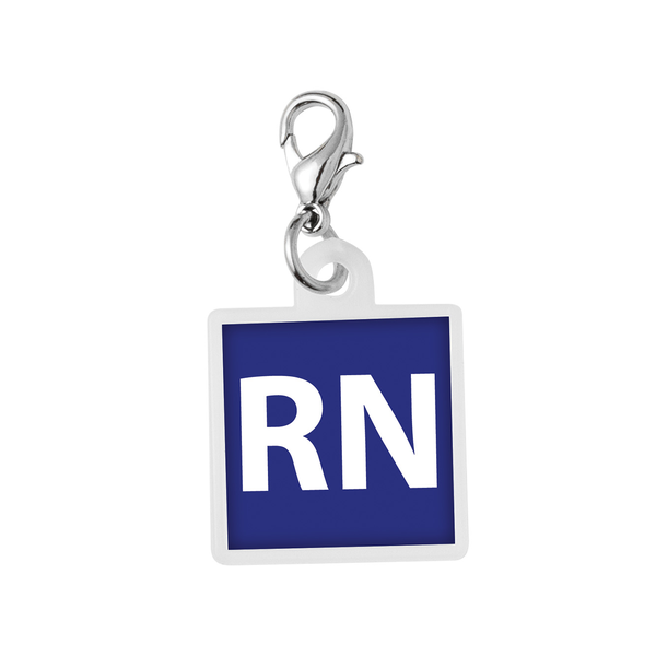 Square Badge Reel Charm