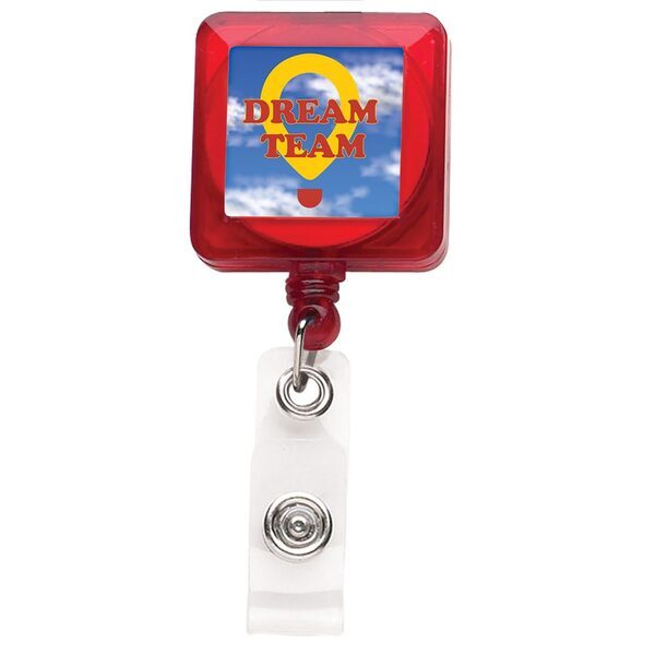 Translucent Good Square Badge Reel