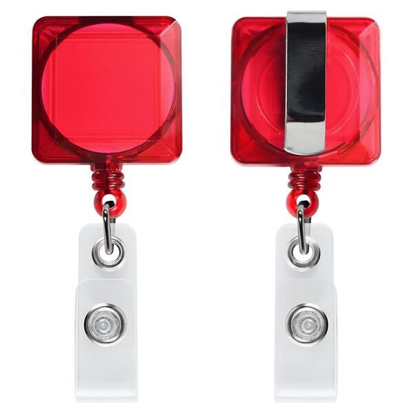 Translucent Good Square Badge Reel