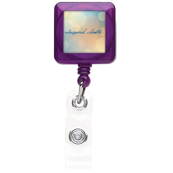 Translucent Better Square Badge Reel