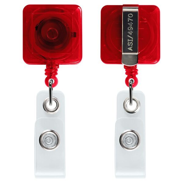 Translucent Better Square Badge Reel