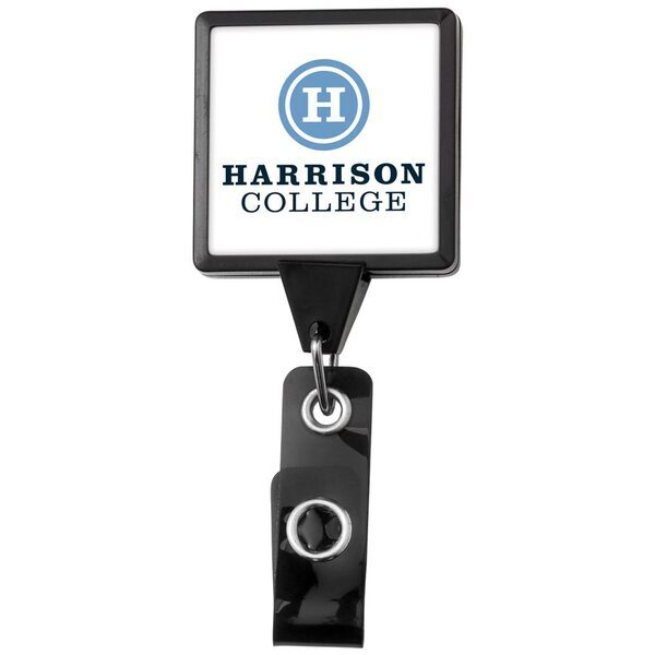 Jumbo Square Badge Reel with Belt Clip