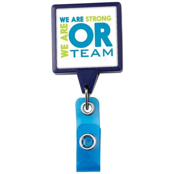 Jumbo Square Badge Reel with Belt Clip