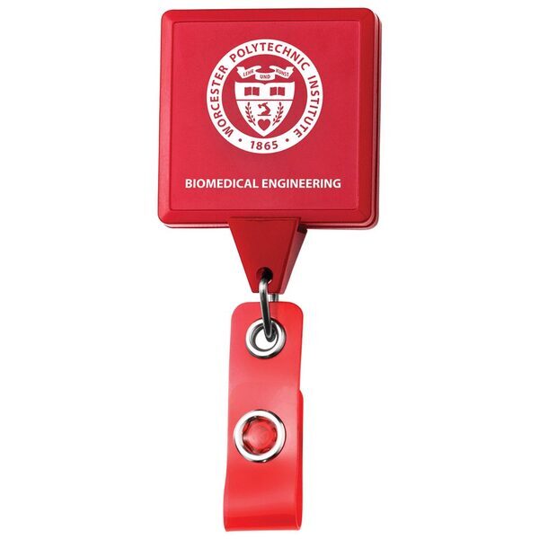 Jumbo Square Badge Reel with Belt Clip