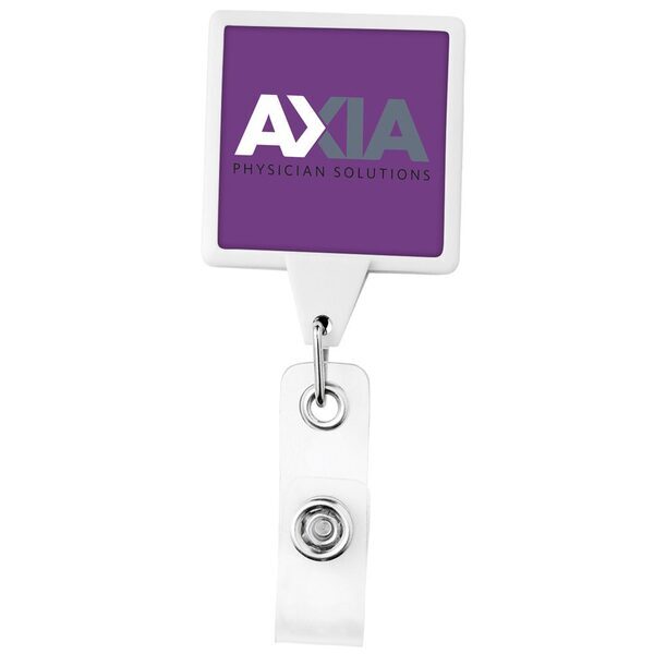 Jumbo Square Badge Reel with Belt Clip