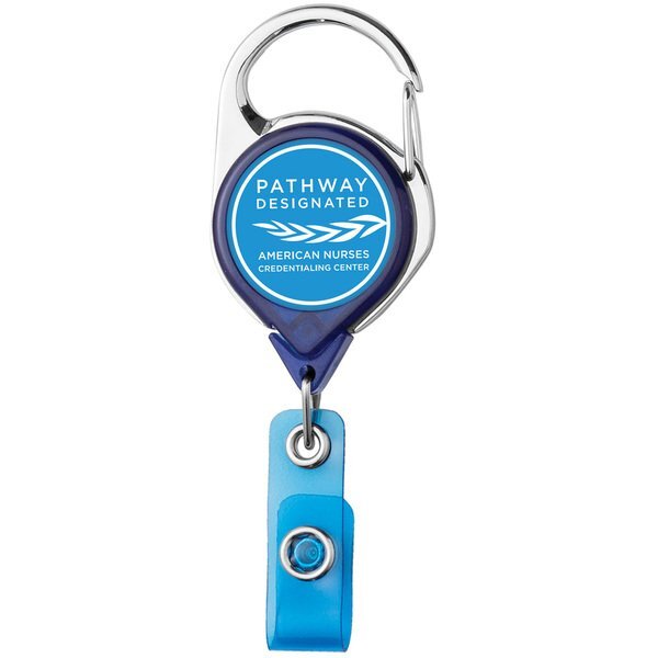Translucent Carabiner Badge Reel with Belt Clip