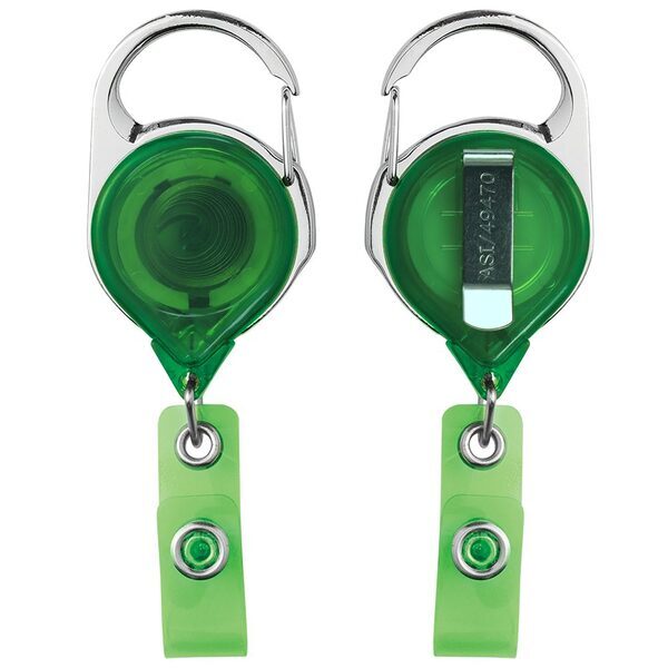 Translucent Carabiner Badge Reel with Belt Clip