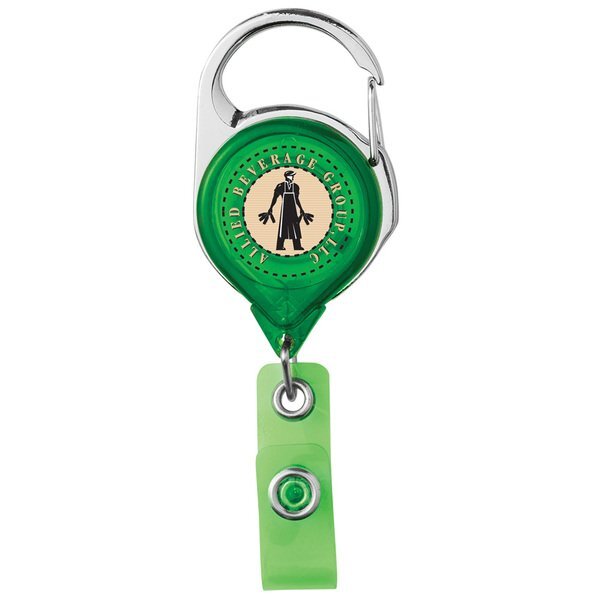 Translucent Carabiner Badge Reel with Belt Clip