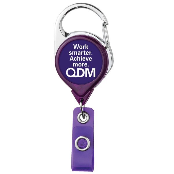 Translucent Carabiner Badge Reel with Belt Clip