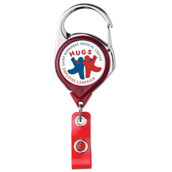 Translucent Carabiner Badge Reel with Belt Clip