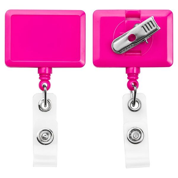 Opaque Jumbo Rectangle Badge Reel with Alligator Clip