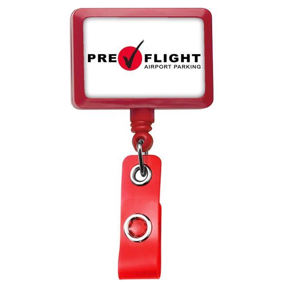 Opaque Jumbo Rectangle Badge Reel with Alligator Clip