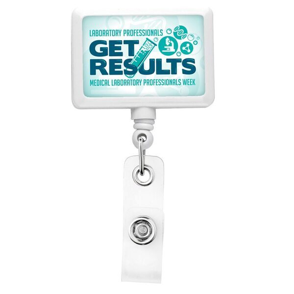 Opaque Jumbo Rectangle Badge Reel with Alligator Clip