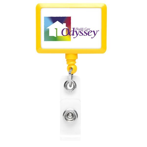 Opaque Jumbo Rectangle Badge Reel with Alligator Clip