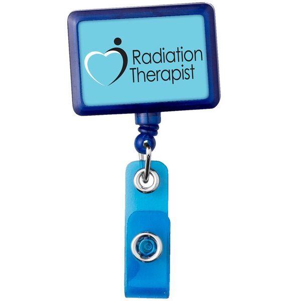 Translucent Jumbo Rectangle Badge Reel with Alligator Clip