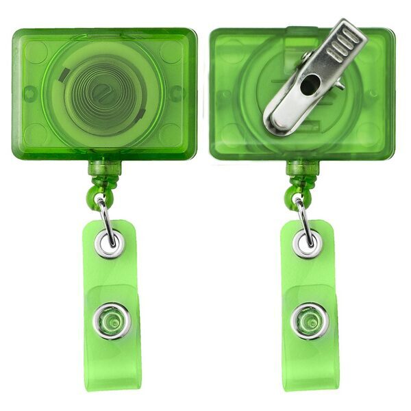 Translucent Jumbo Rectangle Badge Reel with Alligator Clip