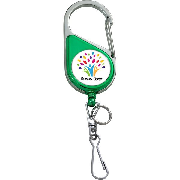 Color Chrome Heavy Duty Carabiner Badge Reel