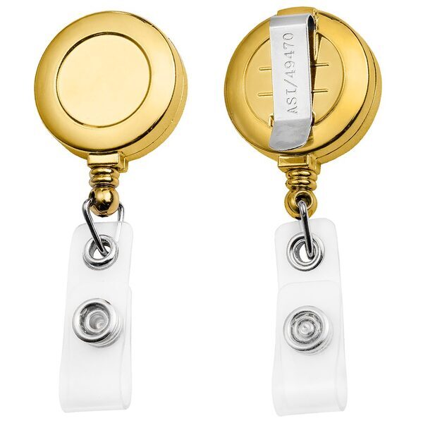 Gold Round Badge Reel