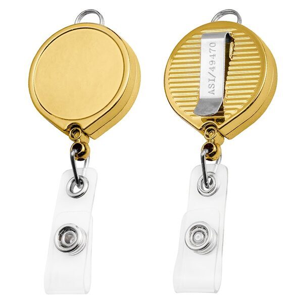 Gold Large Face Badge Reel