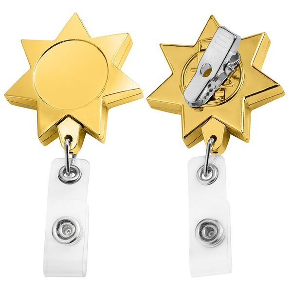 Gold Seven Point Star Badge Reel