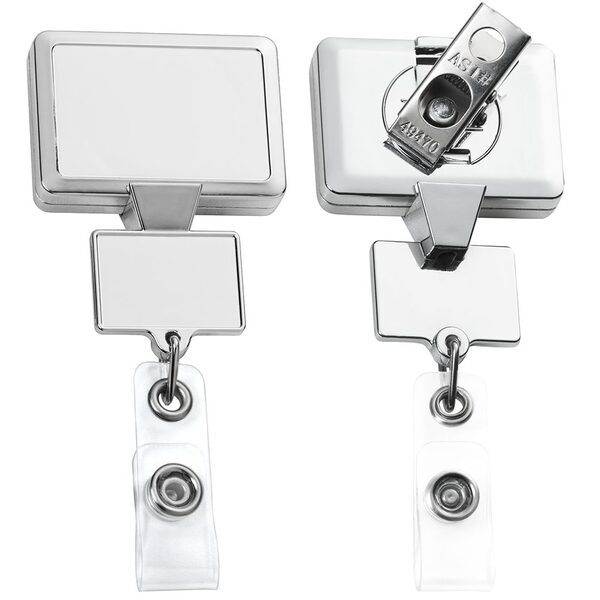 Chrome Double Up Rectangle Badge Reel