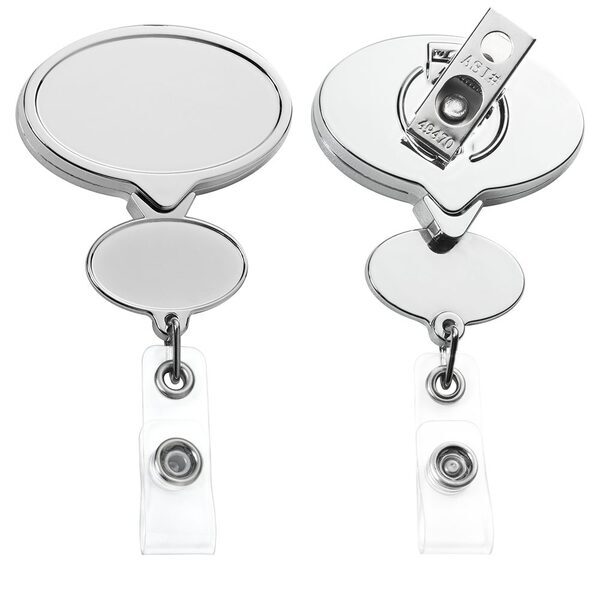 Chrome Double Up Oval Badge Reel