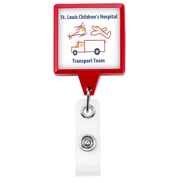 Jumbo Square Badge Reel with Magnetic Back