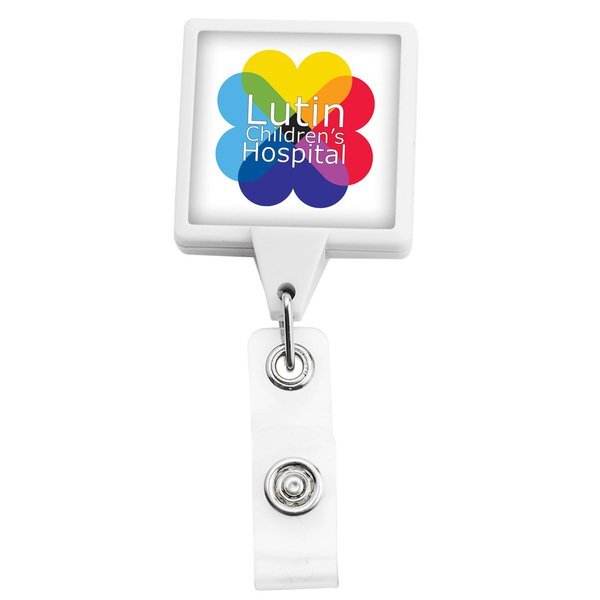 Jumbo Square Badge Reel with Magnetic Back