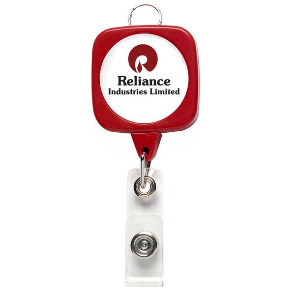 Jumbo Sqround Badge Reel with Lanyard Attachment