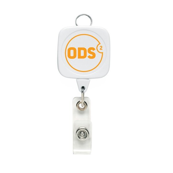 Jumbo Sqround Badge Reel with Lanyard Attachment