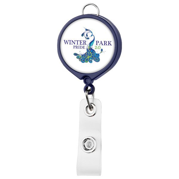 Opaque Large Face Badge Reel with Lanyard Attachment