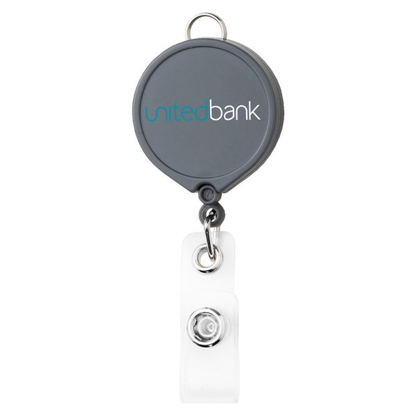 Opaque Large Face Badge Reel with Lanyard Attachment