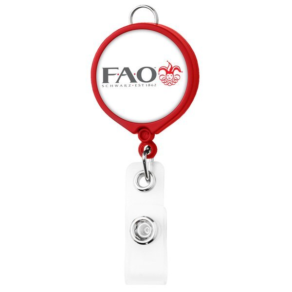 Opaque Large Face Badge Reel with Lanyard Attachment