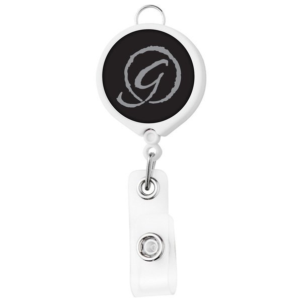 Opaque Large Face Badge Reel with Lanyard Attachment