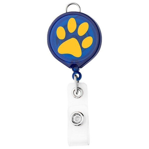 Translucent Large Face Badge Reel with Lanyard Attachment