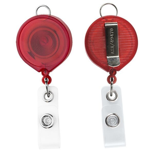 Translucent Large Face Badge Reel with Lanyard Attachment