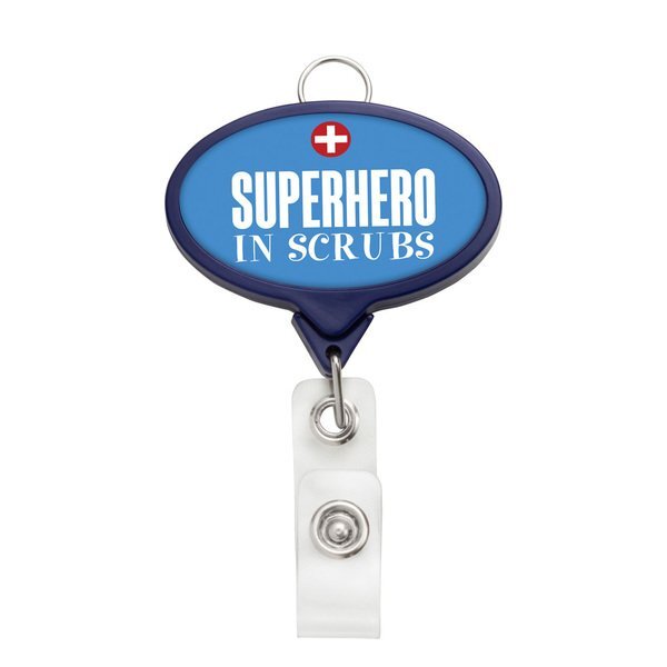 Jumbo Oval Badge Reel with Lanyard Attachment