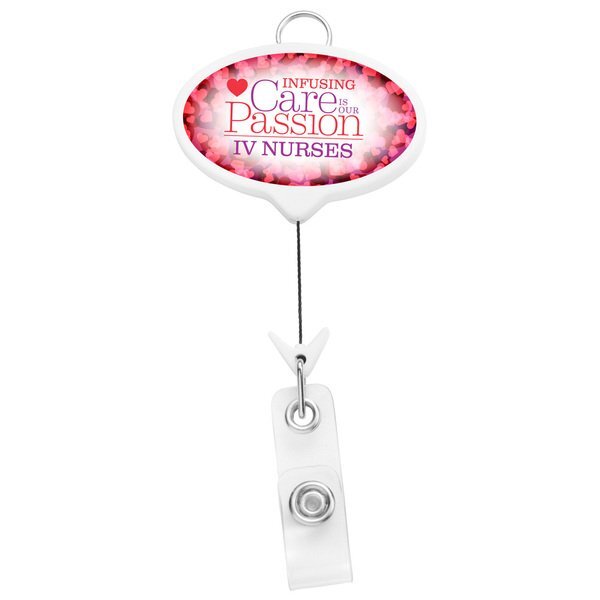 Jumbo Oval Badge Reel with Lanyard Attachment