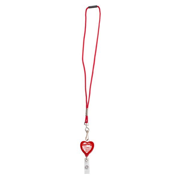 Jumbo Heart Badge Reel with Lanyard Attachment